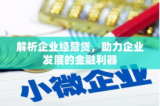 弓长岭解析企业经营贷，助力企业发展的金融利器