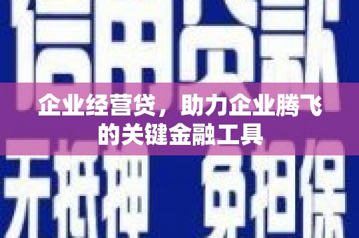 弓长岭企业经营贷，助力企业腾飞的关键金融工具