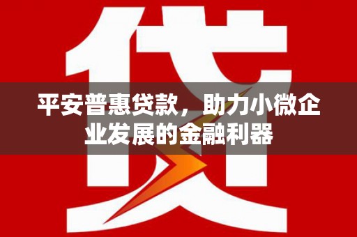 弓长岭平安普惠贷款，助力小微企业发展的金融利器
