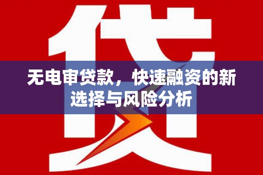 弓长岭无电审贷款，快速融资的新选择与风险分析