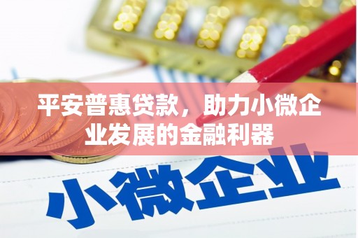 弓长岭平安普惠贷款，助力小微企业发展的金融利器