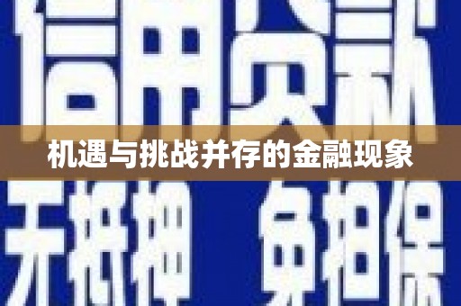 弓长岭机遇与挑战并存的金融现象